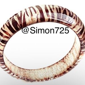 Zebra Print Vintage Bangle Bracelet Fall Bangle Gray